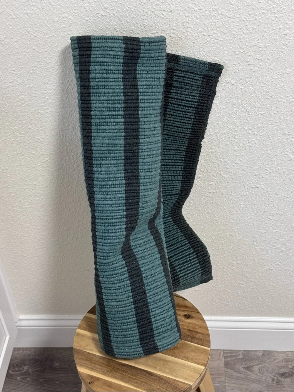 IKEA VAGSKYLT Striped Doormat Blue-Green Black Rug
